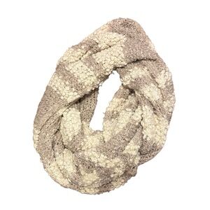 Kimchi Blue Cream and Tan Textured Infinity Knit Scarf